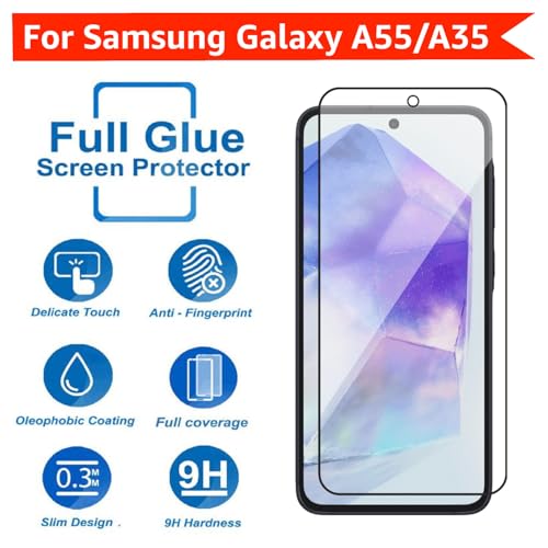 Image of POPIO Military-Grade Gorilla Tempered Glass For Samsung Galaxy A35 / A55 / M35 | 9H Hardness, Edge-to-Edge, Bubble-Free