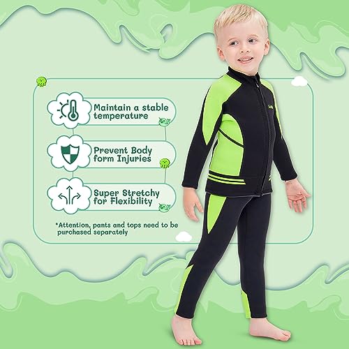 Chaqueta GoldFin para niños de traje de neopreno 2MM, pantalones de traje de neopreno para niños 2MM negro talla 10 miniatura 2