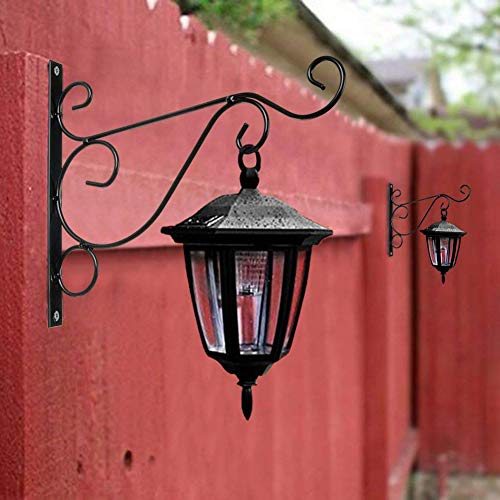 Ocharzy Metal Plant Hanging Hook Wall Brackets Home Garden Decor Flower Pot Hanger Outdoor/Indoor Plants Lantern Hooks Pack of 2 (B, 11.8 x 8.2 in, Coffee)