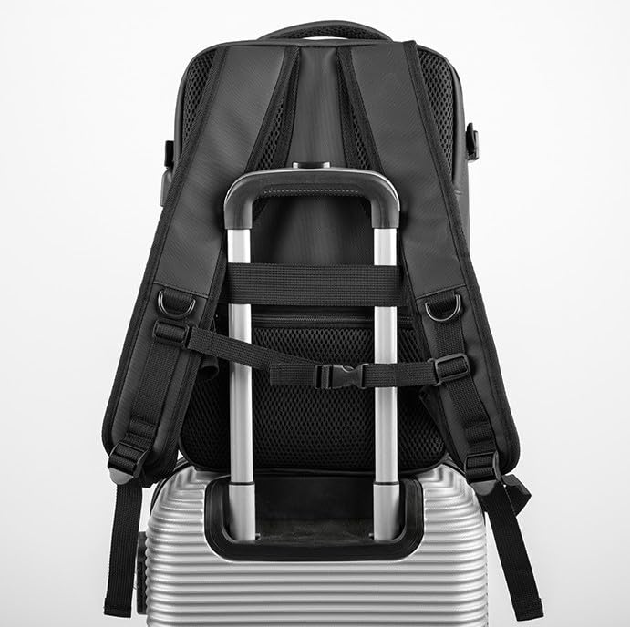 PAIF Zaino Ryanair 40x30x20 Premium Waterproof, Bagaglio a Mano Sottosedile con Porta PC, Zaino da Viaggio Uomo Donna, Apertura 180°, USB, Tasca Antifurto, Fascia Trolley, Nero (1, Nero)
