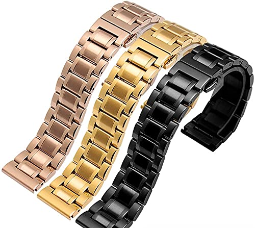 Bracelet en acier inoxydable haut de gamme, finition or poli brillant pour montre masculine