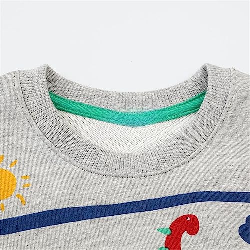 HILEELANG Toddler Boy Sweatshirts Crewneck Long Sleeve Pullover Cotton Graphic Christmas Clothing4