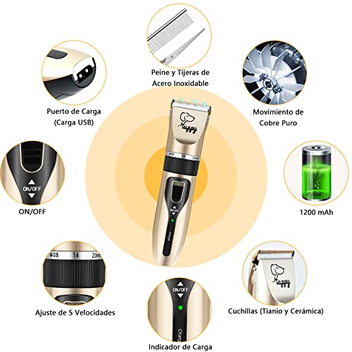 Image of Electric Clipper for Dogs and Cats with Adjustable Comb, Low Noise