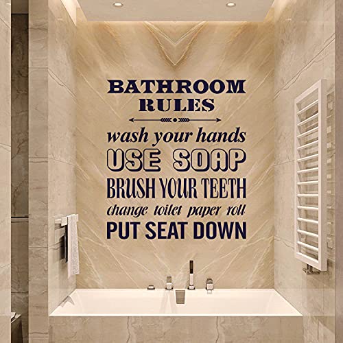 Buy Bathroom Wall Decor Decals,Cute Quote Bathroom Rules Wash Your
