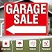 Garage Sale Sign, 3PCS Double Sided Yard Sale Signs with 6 Metal Stakes & 960 Sale Price Labels, Large Font, Fluorescent Neon Color, All-Weather Plastic Sign with Arrow for Garage Sale, Outdoor Estate
