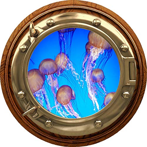 Vinilo Decorativo Ventana Redonda Medusa 12 pulg
