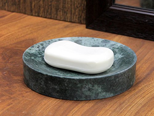 KLEO Porte-Savon en Pierre de marbre Naturel Porte-Savon Accessoires de Bain pour Salle de Bain, Baignoire ou lavabo (Vert)…