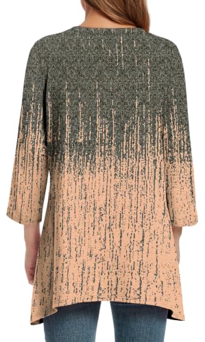 Image of OFEEFAN Tunic Tops for Women Loose Fit Dressy 3 /4 Length Sleeve Womens Tops with Asymmetrical Hem S-4XL