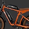 PVY X20 Dual Battery Electric Bike 250W Motor 48V 30Ah 200KM Range Fat Tire 20"*4.0 Hydraulic Brakes Shimano 7-Speed Foldable E-Bike 20km/h All-Terrain Bicycle for Adults (Orange) #2