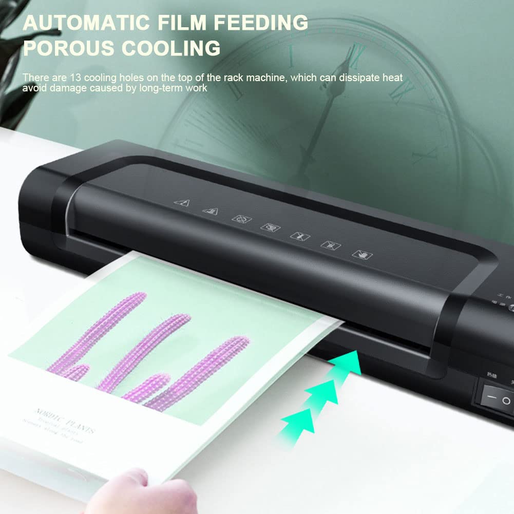 KRUZZO Plastificatrice A4, Riscaldamento rapido 90 Sec, velocità di laminazione 400 mm/min, Spessore Massimo di sovrastampaggio 0,5 mm, Rilascio inceppamenti ABS, plastificatrici Termiche per Ufficio