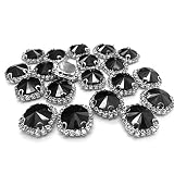Flat Back Rhinestones Buttons Embellishments with Diamond, Sew On Crystals Glass Rhinestone for Clot