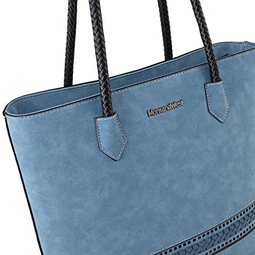 Image of Montana West Woven Tote Bags for Women Purses and Handbags with Back Zipper Pocket