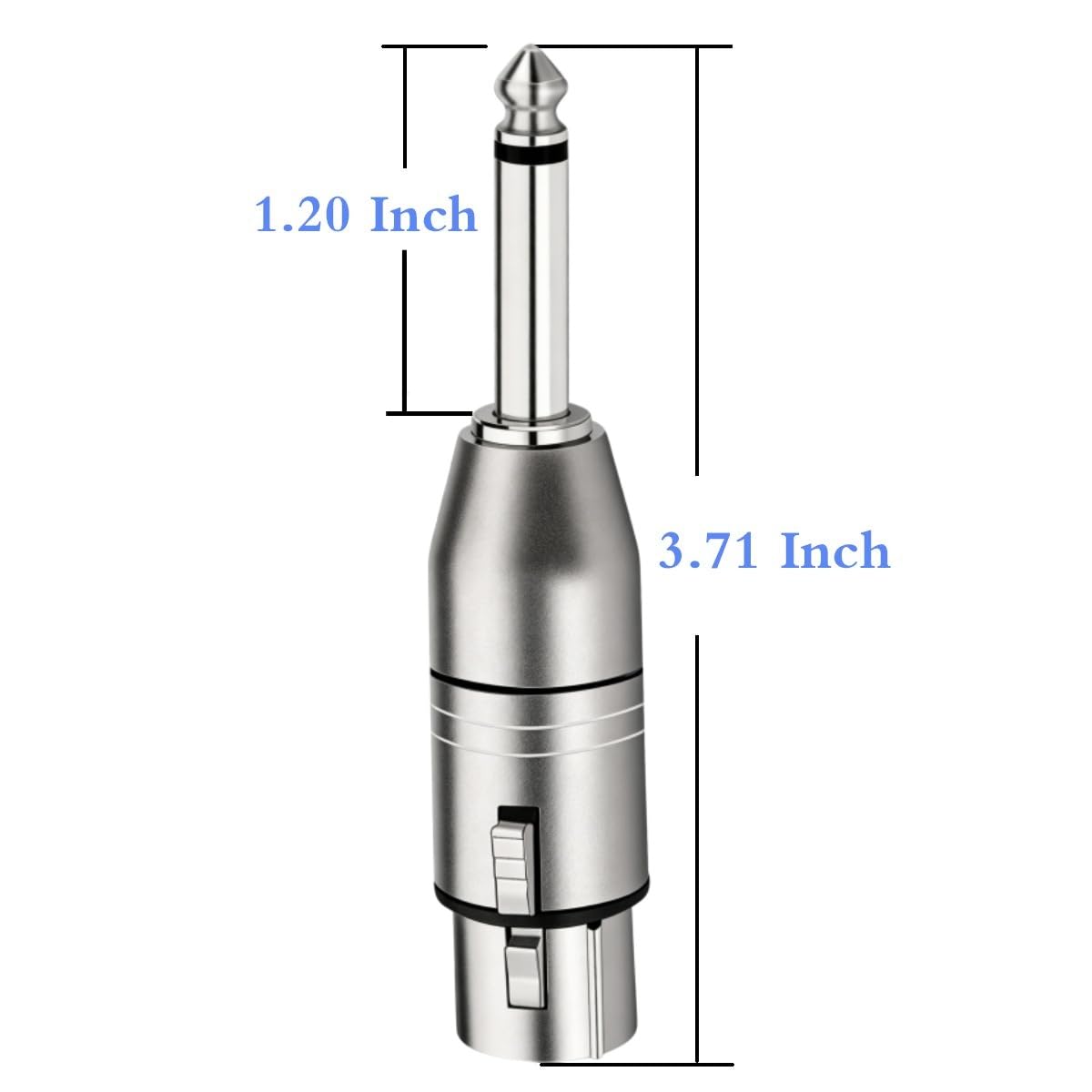 Adattatore da jack Mono TS da 6,35 mm a XLR Femmina Adattatore da 6,35mm a XLR Femmina, Confezione da 2