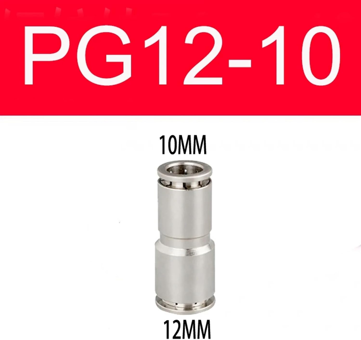 PU PG Brass Metal Pneumatic Quick Coupling Straight Through 4 6 8 10 12MM Air Compressor Hose High Pressure Connector 1pcs(PG12-10MM)