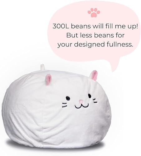 Miniatura 5 de Furry Bean Bag Cover, Faux Fur Bean Bag Chair Cover for Kids, Teens and Adults 32x32x18in (Pinky Cat) Gato meñique,Conejito