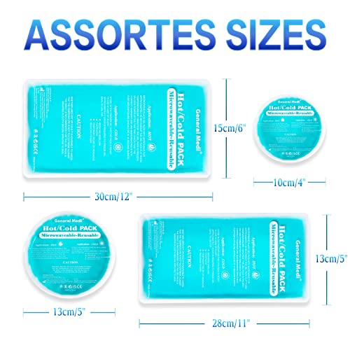 General-Medi-Ice-Packs-for-Injuries-4-Pack-Soft-Gel-Cold-Pack-Reusable-Hot-and-Cold-Compress-for-Migraine-Relief-Sprains-Muscle-Pain-Bruises-Injuries