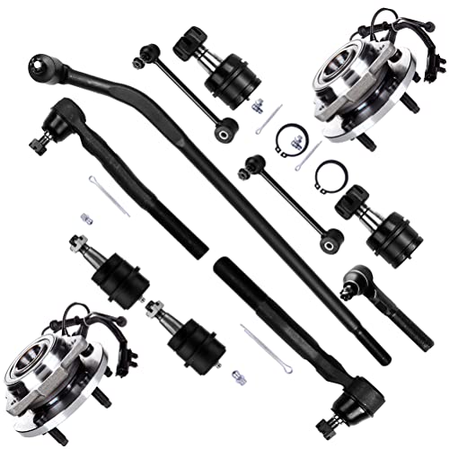 SCITOO 12pcs Front Suspension Kit Inner Outer Tie Rod End fit 2007-2016 for Jeep Wrangler Upper Lower Ball Joint Sway Bar Link