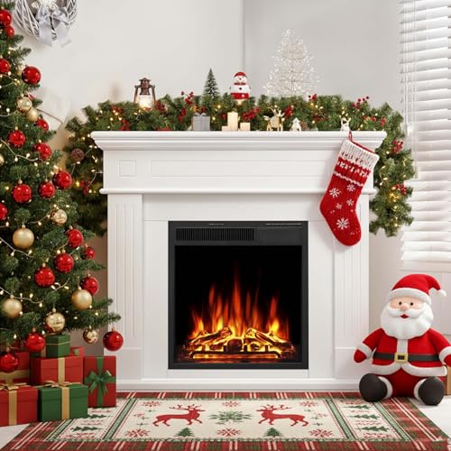 Xbeauty 44" Electric Fireplace with Mantel, Corner Freestanding Fireplace Heater with Realistic LED Flame & Remote, Adjustable Brightness, Overheat Protection for Living Room, Bedroom, Office，White