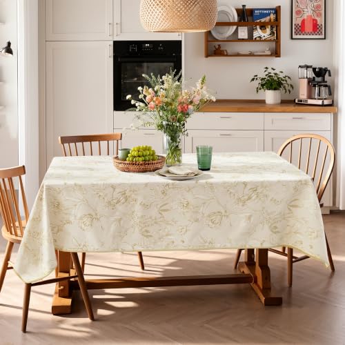 jinchan Yellow Floral Linen Rectangle Table Cloth 50 x 70 Inch by jinchan - Used condition - Image 6