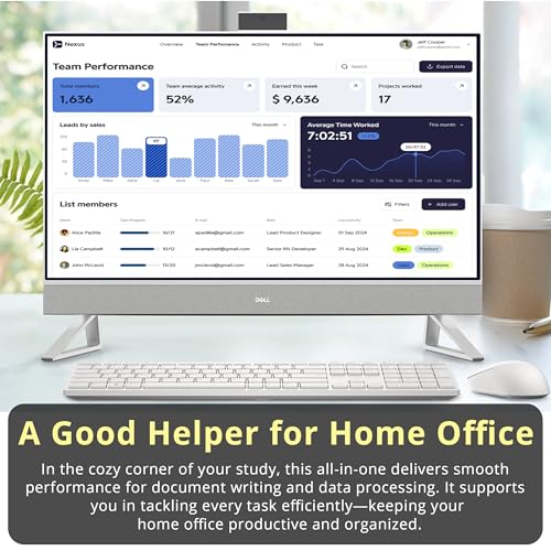 Image of Dell 23.8 inch FHD Touch All-in-One Desktop, Intel Core 7 150U, 64GB DDR5 RAM, 3TB Storage (2TB SSD+1TB Docking Station Set), Intel Graphics, FHD Webcam, Wireless Keyboard & Mouse, Win 11, White