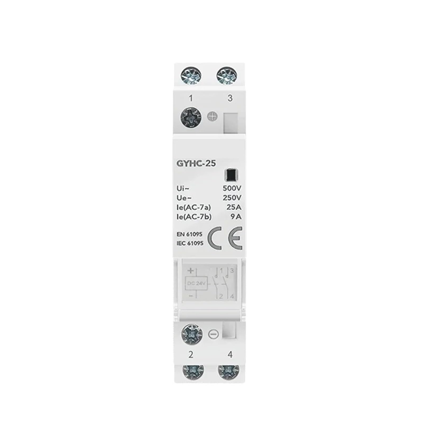 Contacteur DC24V 25A 2NC 2NO 1NO1NC modulaire pour circuit de maison