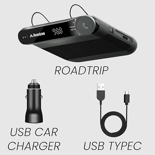 Miniatura 7 de Avantree Roadtrip - Altavoz Bluetooth para automóvil y transmisor FM inalámbrico 2 en 1 para transmitir audio del teléfono celular al altavoz del