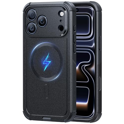ESR for iPhone 17 Pro Phone Case, 23ft Military-Grade Drop Protection, Shock-Absorbing Rugged Cover, MagSafe Accessories Compatible, Cyber Series, Black