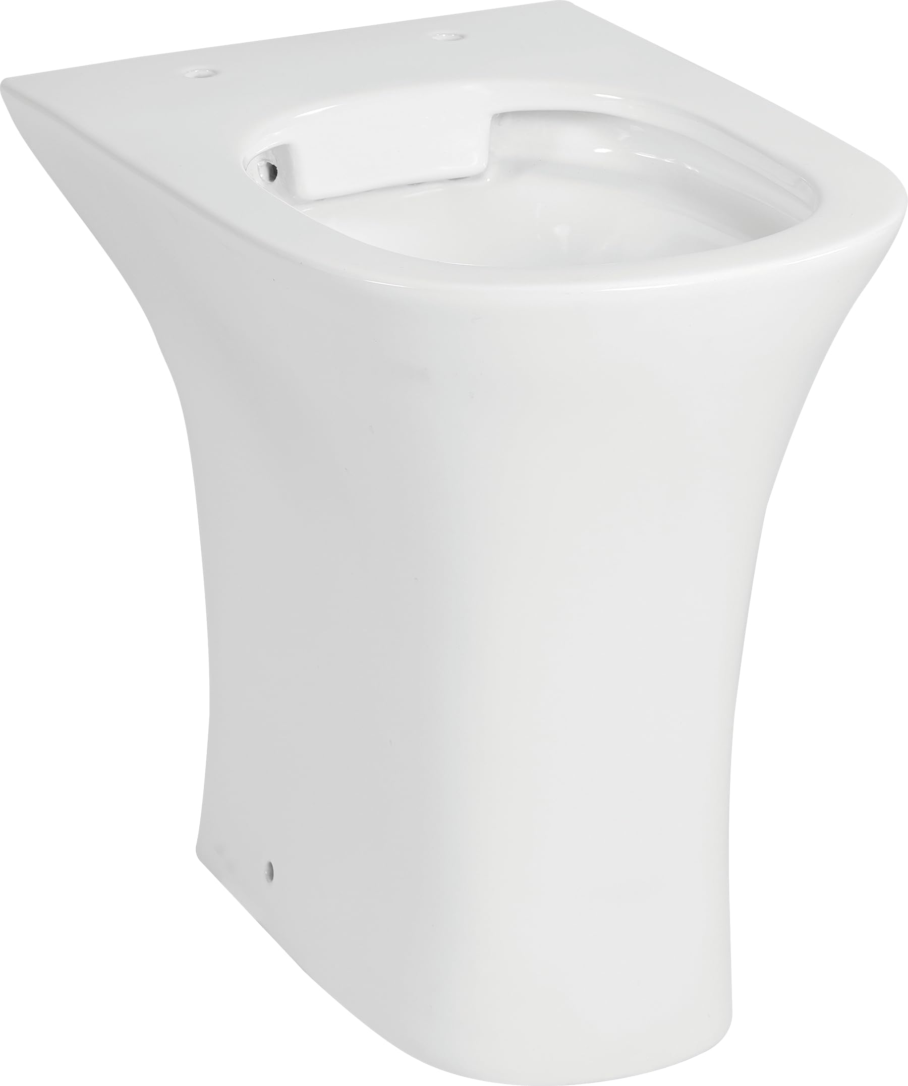 sanicomfort Stand-WC Rekia | Erhöht 47 cm, flachspüler, spülrandlos, waagrechter Abgang, Sanitärkeramik, weiß, ohne WC-Sitz