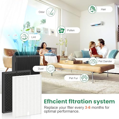 Image of 5510 5520 5530 Replacement Filter Q for Winix 5510 5520 5530 Air Purifier | 2 HEPA Filter + 2 Activated Carbon Filter, Activated Carbon Filter for Home Large Room, Part# 1712-0123-00