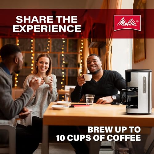 Image of Melitta Aroma Tocco Glass Drip Coffee Maker | Programmable Coffee Machine | Glass Carafe Coffee Pot | 10 Cup Coffee Maker | Touch Control Panel | Stainless Steel accented