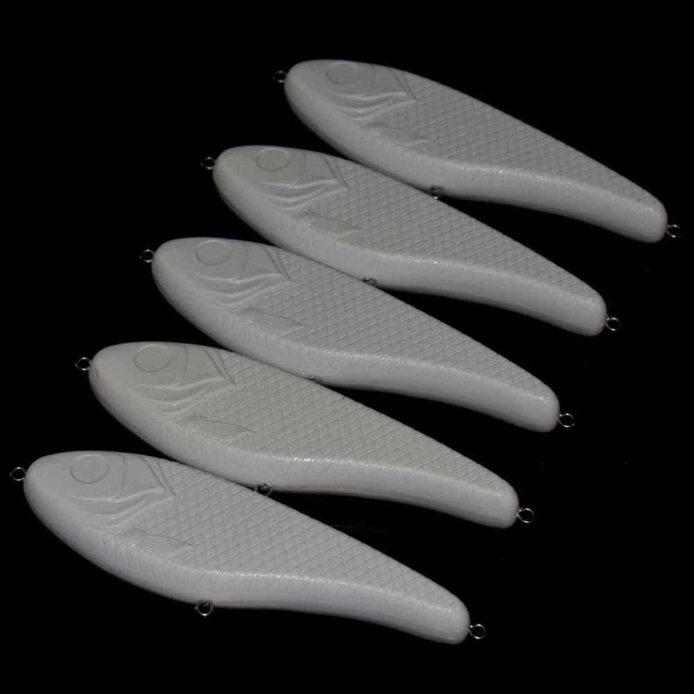 HUFFA 5PCS A Lot Unpainted Jerkbait Pike Musky Killer 150mm 74.5g Rattle Sinking Fishing Lures DIY Blank Lipless Jerk Baits