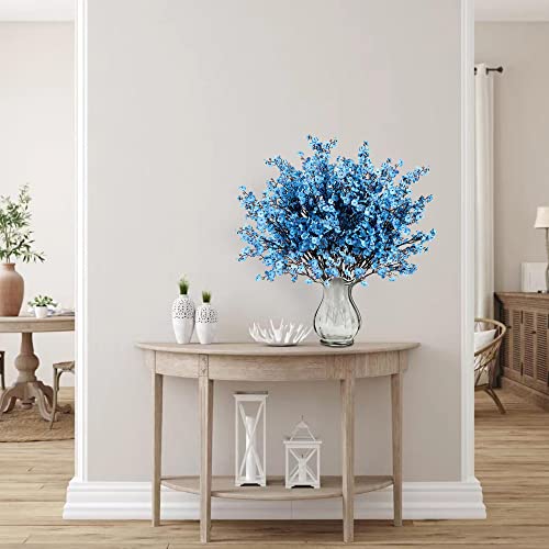 Sggvecsy 15 Pcs Babys Breath Artificial Flowers Gypsophila Bouquets Bulk Real Touch Fake Silk Flowers For Home Wedding Diy Floral Arrangement Kitchen Table Centerpiece Decoration (Blue With Purple) #TOP3