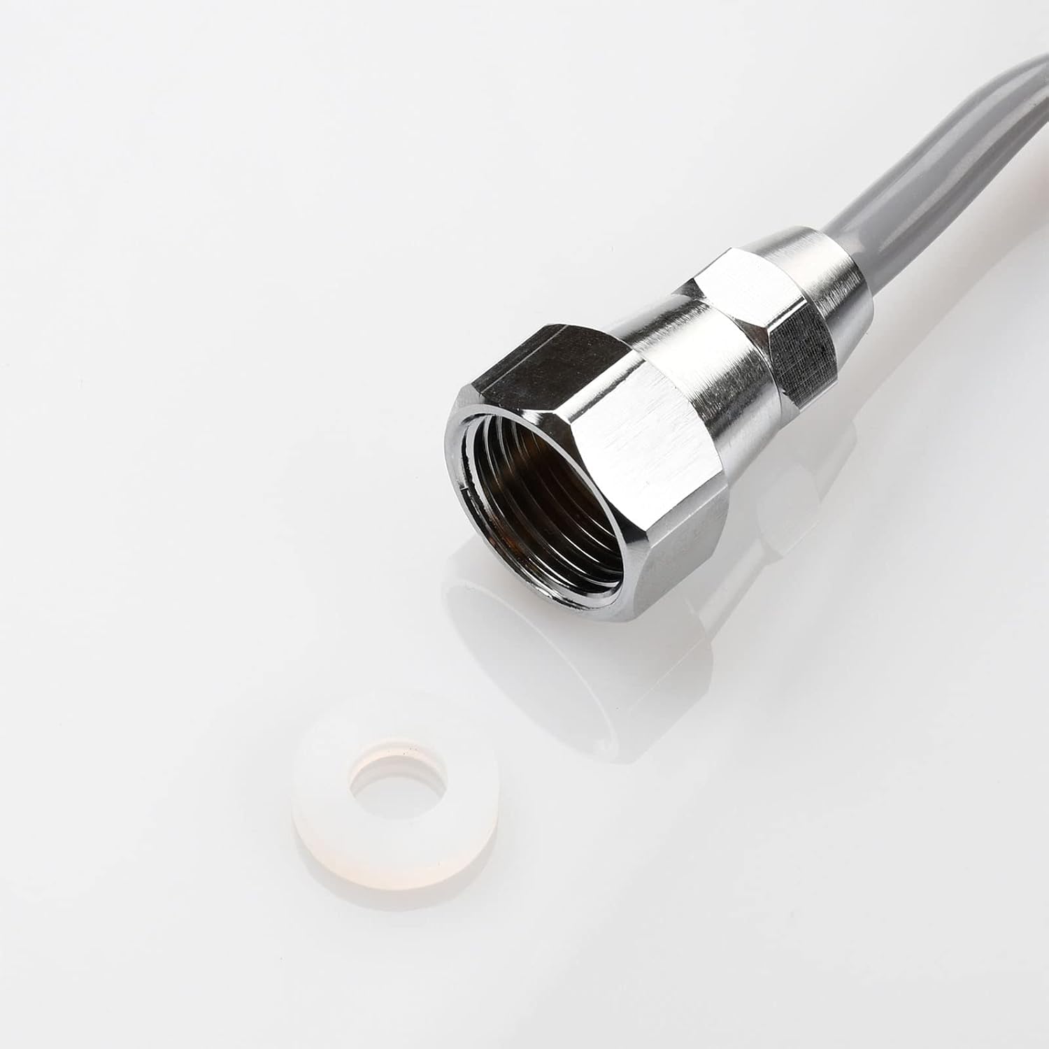 Sink Faucet Hose 98 Inch, Biveah ABS Flexible Telescopic Shower Hose for Water Plumbing Toilet Bidet Sprayer, Grey, KGS021G