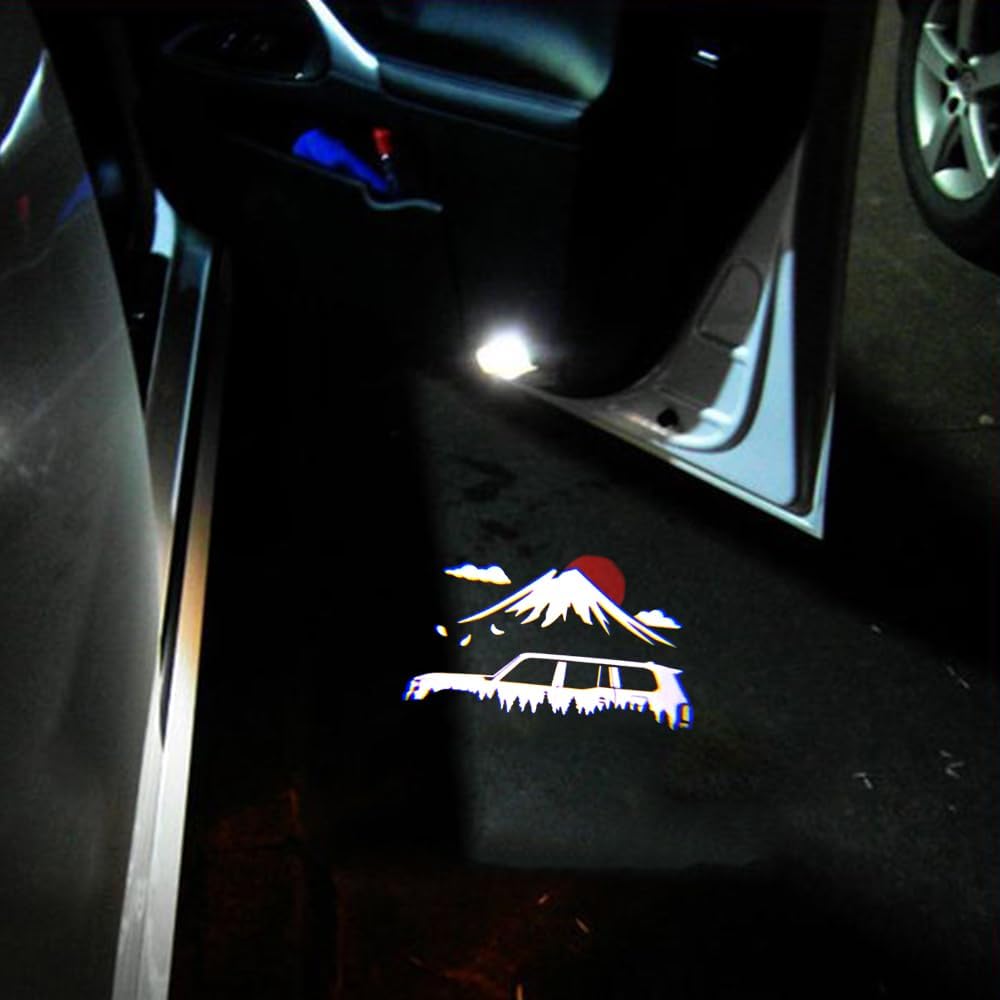 2 PCS LED Car Door Logo Lights Compatible for Land Cruiser 250 2023-present Courtesy Projector Laser Welcome Light Puddle Lamp Car Accessories (Mount Fuji, for LC250 2023-present)