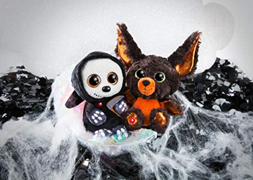 NICI Glubschis: Das Original – Glubschis Halloween Fledermaus 15 cm I Kuscheltier Fledermaus mit großen Augen I Flauschiges Plüschtier mit Glitzeraugen ab 0 Monaten I braun / orange – 46305