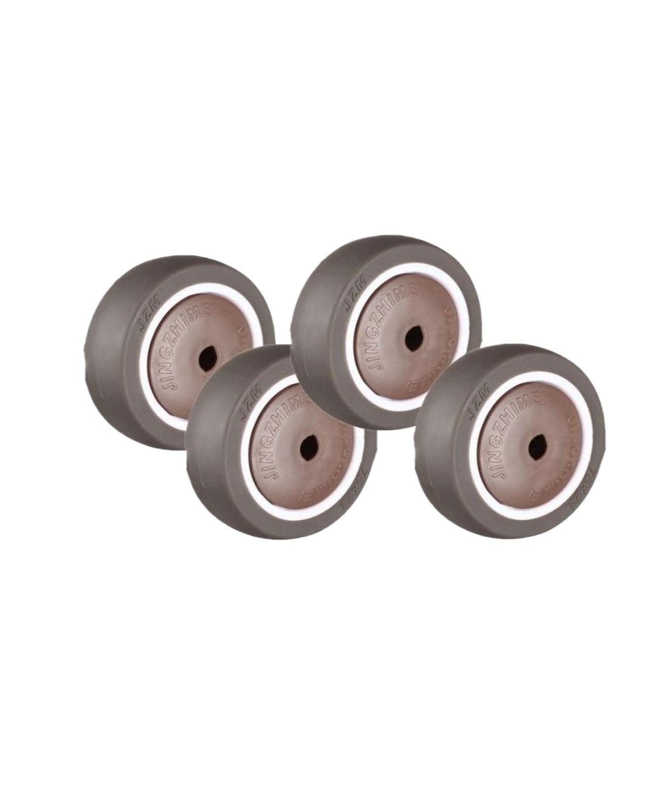 MXXDMOPD 4-inch Brown Reinforced Single Caster TPE Rubber Wheel wear-Resistant Silent Accessory Pulley