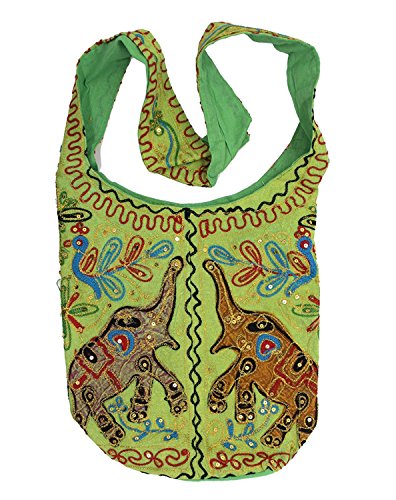 Hippie Boho Elephant Cotton Sling/Cross Body Bag