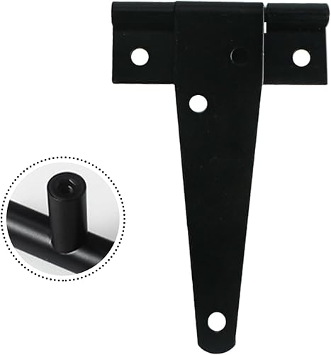 Miniatura 8 de Bisagras resistentes para puertas  Correa en T de hierro negro bisagras de puerta negras con tornillos de acero inoxidable  Kit de puerta de valla