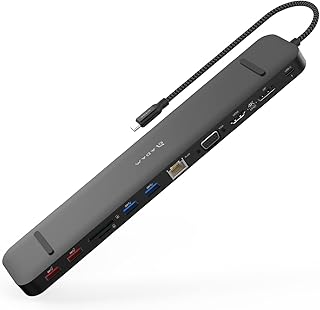 ADAM elements USB-C Dock Station – CASA HUB Pro Max USB-C Gen 2 13in1 Hub for Mac & PC - USB-C PD, USB-C Gen 2, USB-A 3.1 Gen 2 x2, USB-A 3.1 Gen 1 x2, HDMI, DP, VGA, RJ45, SD & microSD Reader, Audio