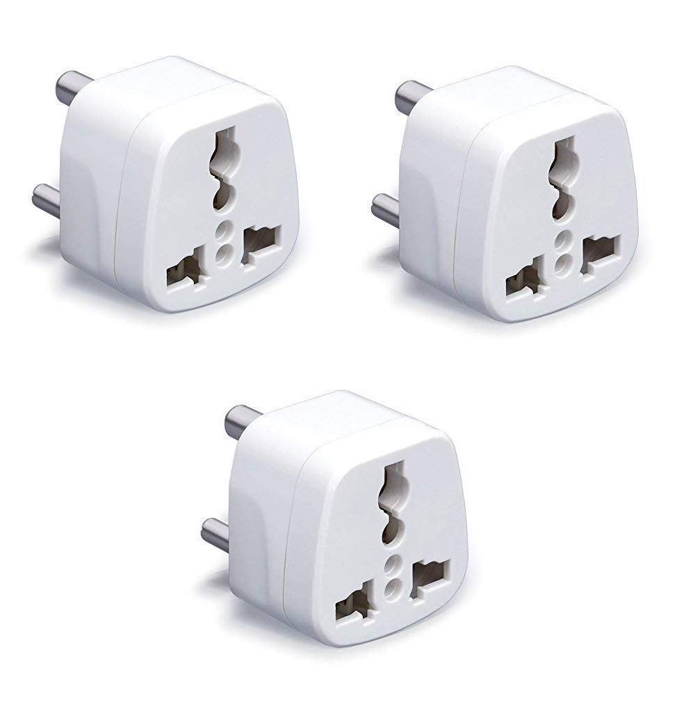 axtella Pack of 3 Universal Traveller Conversion Plug 3 Pin Socket Worldwide Adapter, Convert UK/US/EU/AU to India Power Adaptor 6 Amp-picture-53