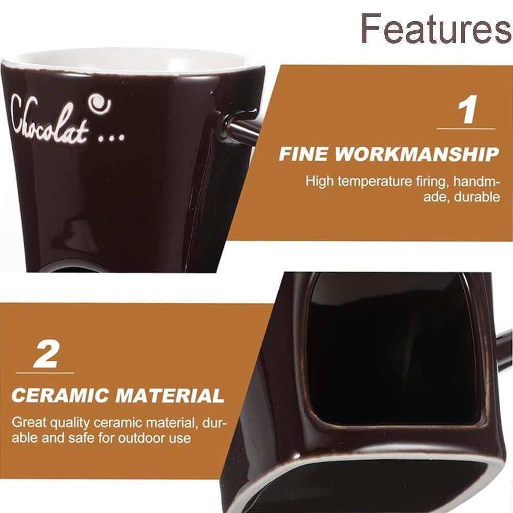 QingxingFa Lot De 2 Tasses À Fondue Au Chocolat Avec Fourchettes, Tasse À Chocolat Personnelle En Céramique Pour Fromage, Tasse À Chocolat Fondant, Tasse À Fondue Au Chocolat (Blanc QingxingFa Lot De 2 Tasses À Fondue Au Chocolat Avec Fourchettes, Tasse À Chocolat Personnelle En Céramique Pour Fromage, Tasse À Chocolat Fondant, Tasse À Fondue Au Chocolat (Blanc