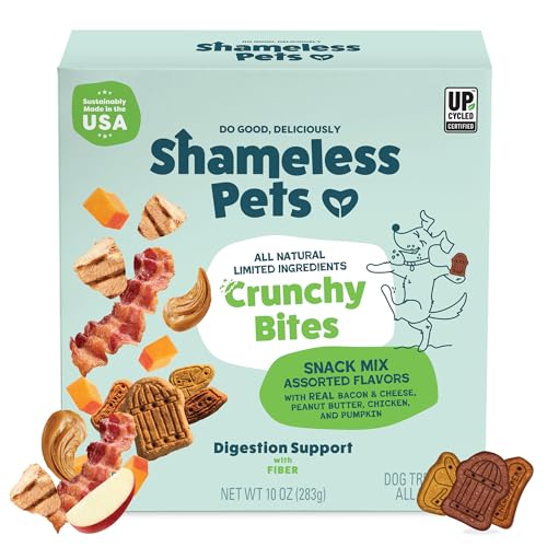 Shameless Pets Crunchy Dog Treats - Snack Mix Variety 10oz - Healthy Dog Biscuits & Cookies Treats for Small Medium and Large Dogs - Made in The USA - Free from Corn & Soy