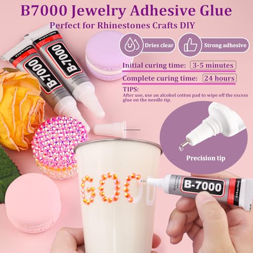 Image of 25000Pcs Resin Rhinestones for Crafting, Orange AB 2-6mm Mixed Sizes Non Hotfix Flatback Gems with 1Pcs Glue, Bedazzling Crystal for DIY Craft Clothing Mugs Tumblers Shoes Fabric Decor Nail Art