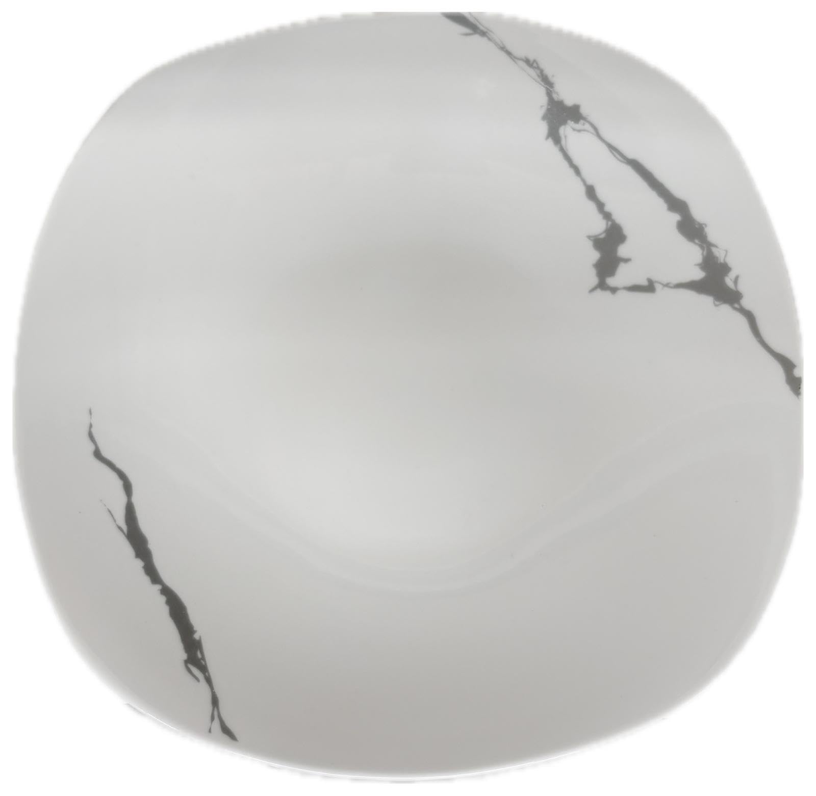 Servizio Piatti 18 Pezzi Per 6 Persone | Resistente Porcellana Bianca e Grigia Design Moderno Marmorizzato Elegante Raffinato | Uso Quotidiano, Occasioni Speciali, Lavabile in Lavastoviglie