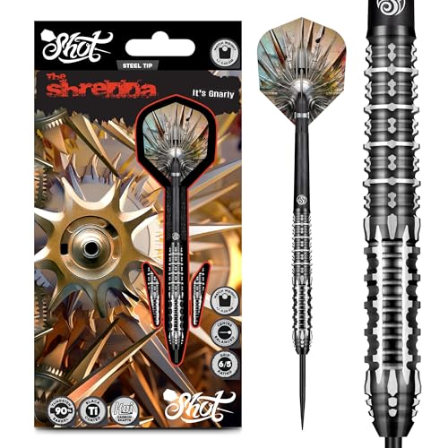 Jeu de fléchettes Shot Gnarly Shredda en tungstène 90% pour cible en poils