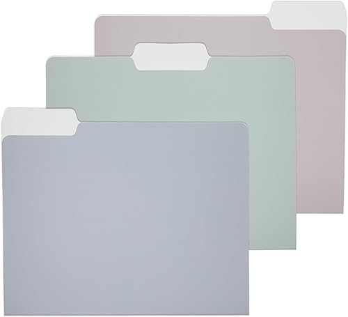 Y YOMA Paquete de 12 carpetas de archivos de colores, tamaño carta, carpetas decorativas con pestaña de corte de 13, bonitos y pesados,