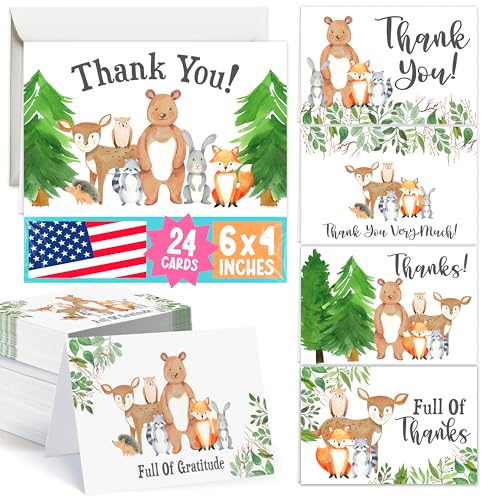 Cartes remerciement anniversaire garçon motif animal rustique cerf