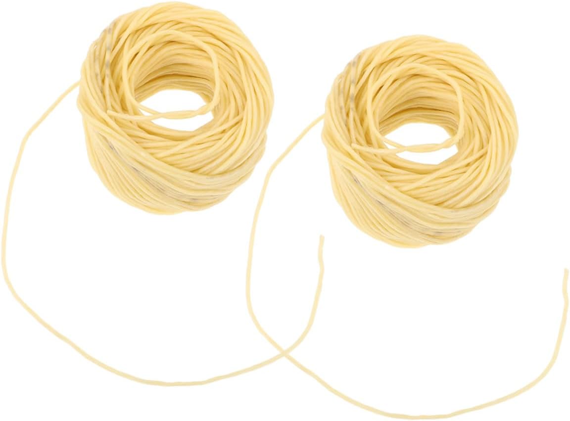 2pcs Pre-Waxed Candle Wicks 2mm Light Color Cotton Rope 30m Long DIY Candle Making for Beeswax Paraffin Jar Taper and Large Crafting at Home