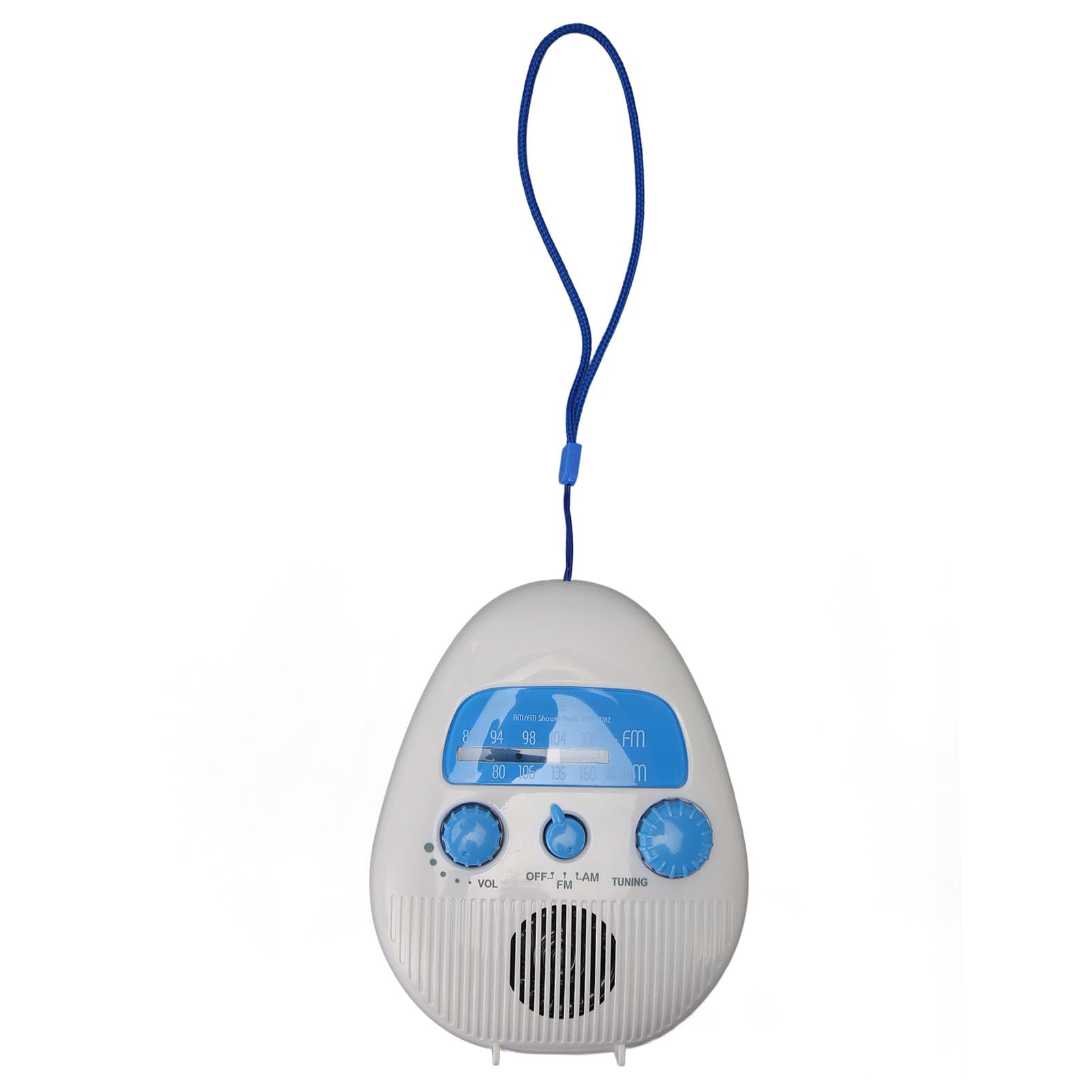 Shower Radio AM FM Bathroom Radio Shower Clock Portable ABS Bathroom Radio Built in Speaker Battery Operated Shower