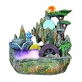 Material: Der Zimmerbrunnen aus Harz, leicht und langlebig gemacht wird, ist die Pumpe zirkuliert Wasser, und die Quelle konstant, was bedeutet, dass Reichtum kommen weiter.